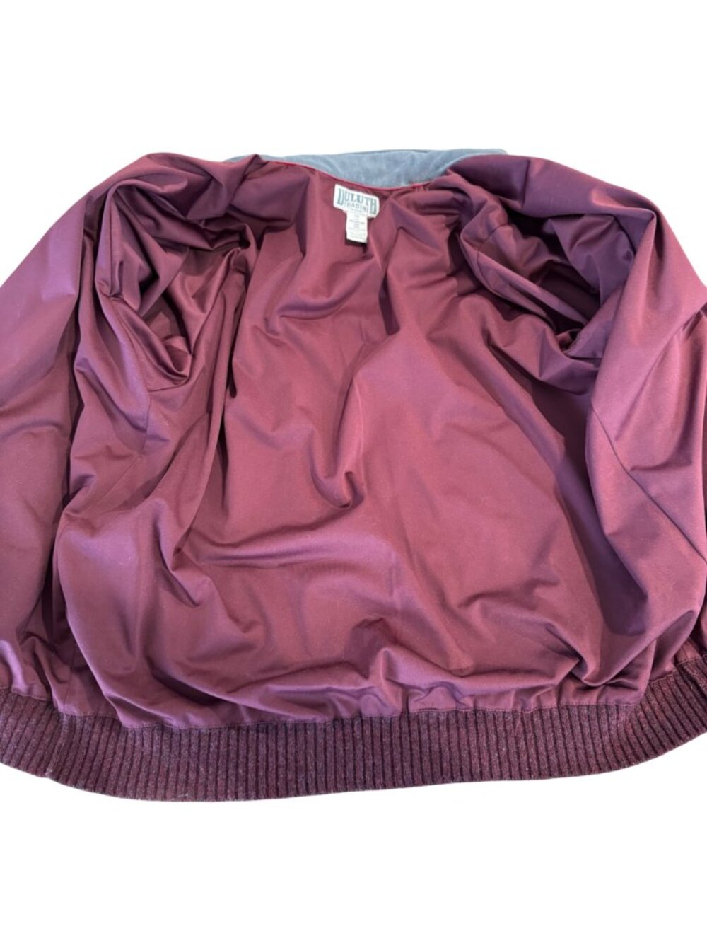Duluth Trading Mens Shetland Wool Blend Zip-Up Jacket Burgundy 2XL Suede Accents - Picture 5 of 15